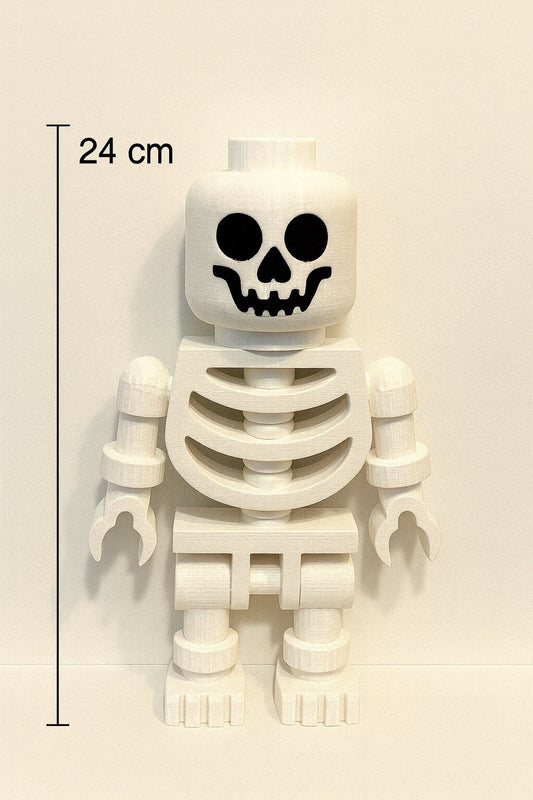 Large LEGO-Inspired Skeleton Figure 10” Tall – Halloween Decor, Display Model