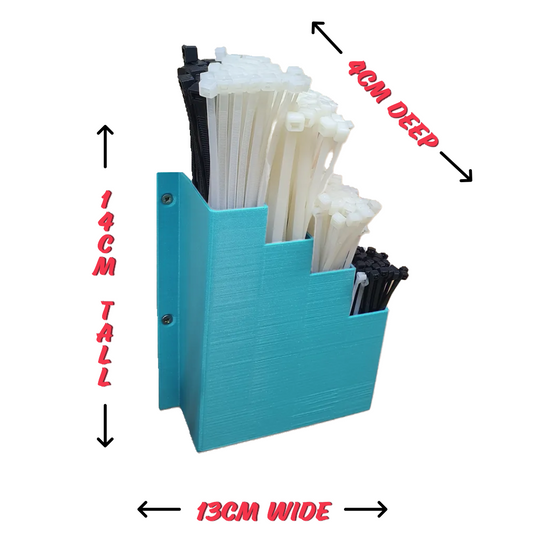Cable Tie Holder Zip Tie Storage Rack Wall Mount Organiser Container Makita blue
