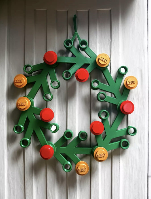 Lego Inspired Front Door Christmas Wreath Decoration Any Colour 17in Diameter