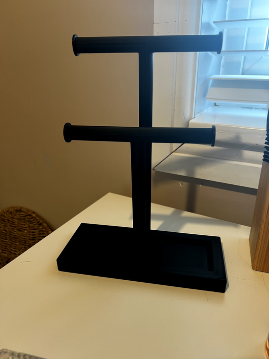 Double T-Bar Jewellery Display Stand Hanging Rack Bracelet Necklace Organiser