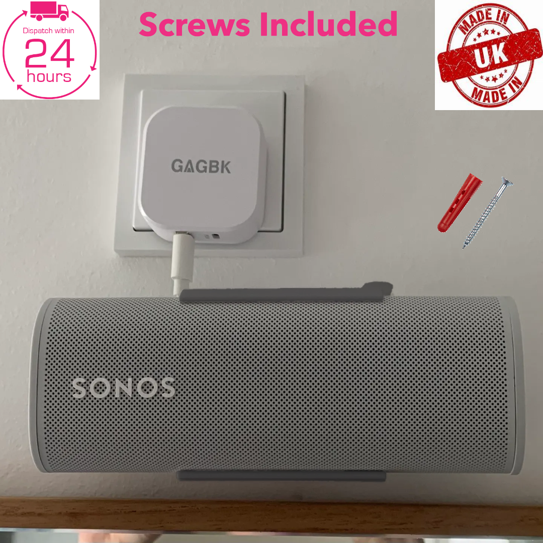 Grey Horizontal Wall Mount for Sonos Roam Bracket Holder Mount Stand UK