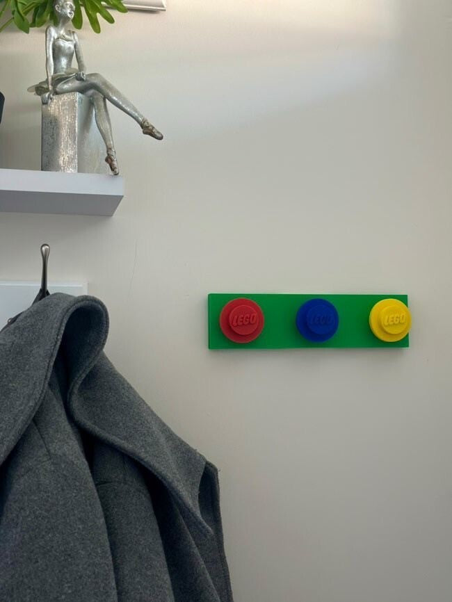 3d Printed Lego inspired Stud Wall Coat Bag Rucksack Hook Hanger Tidy Organiser