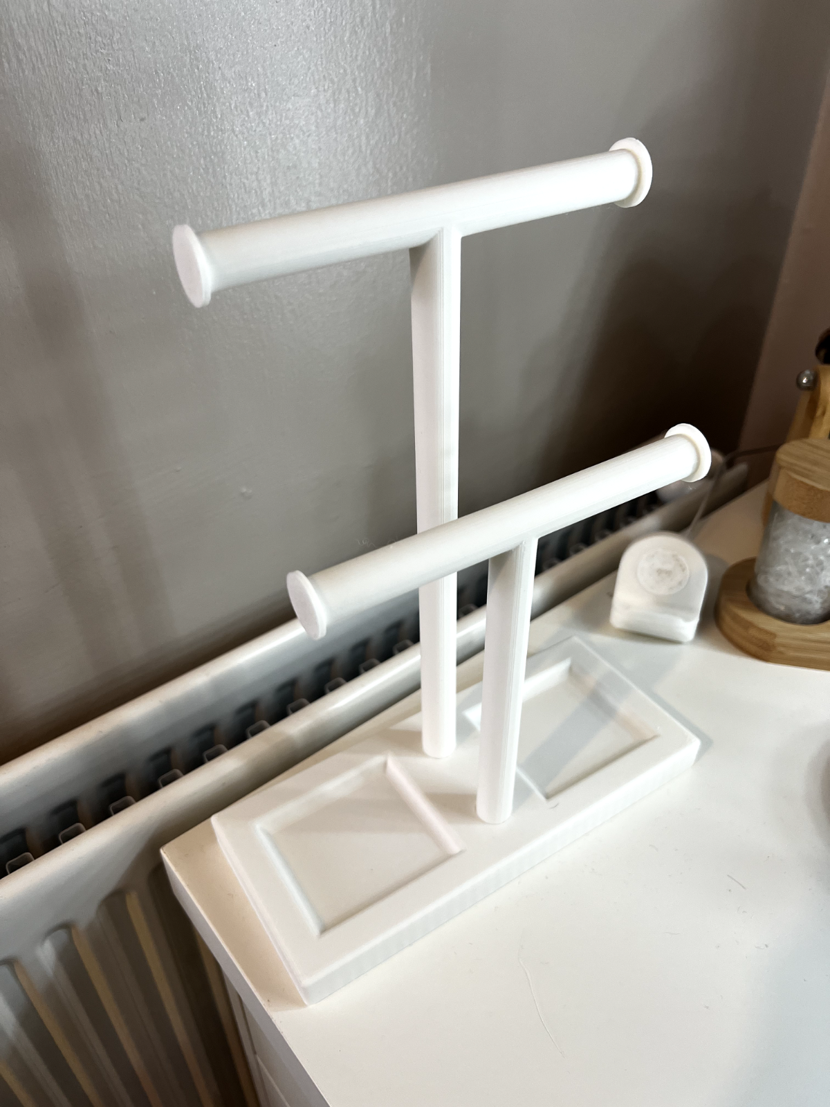 Double T-Bar Jewellery Display Stand Hanging Rack Bracelet Necklace Organiser