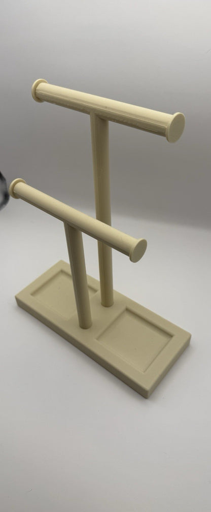 Double T-Bar Jewellery Display Stand Hanging Rack Bracelet Necklace Organiser