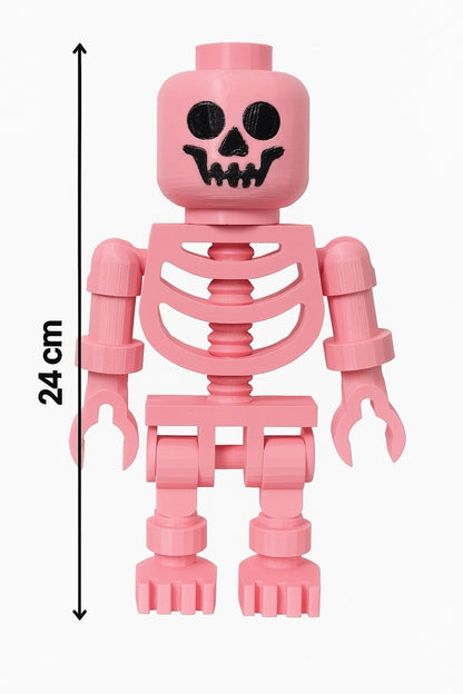 Large LEGO-Inspired Skeleton Figure 10” Tall – Halloween Decor, Display Model