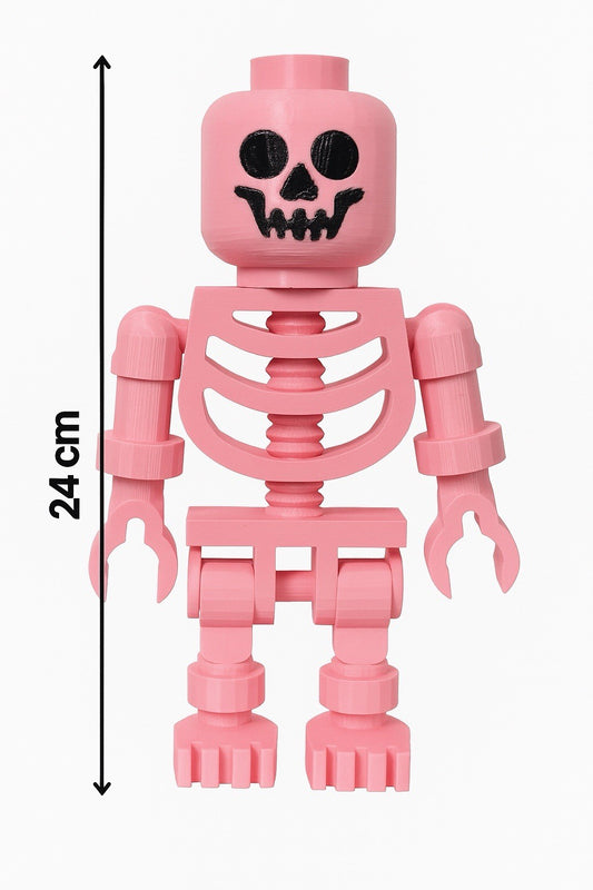 Large LEGO-Inspired Skeleton Figure 10” Tall – Halloween Decor, Display Model