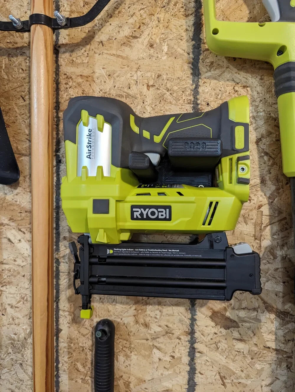 Ryobi 18 gauge Brad nailer nail gun wall mount holder display storage organiser