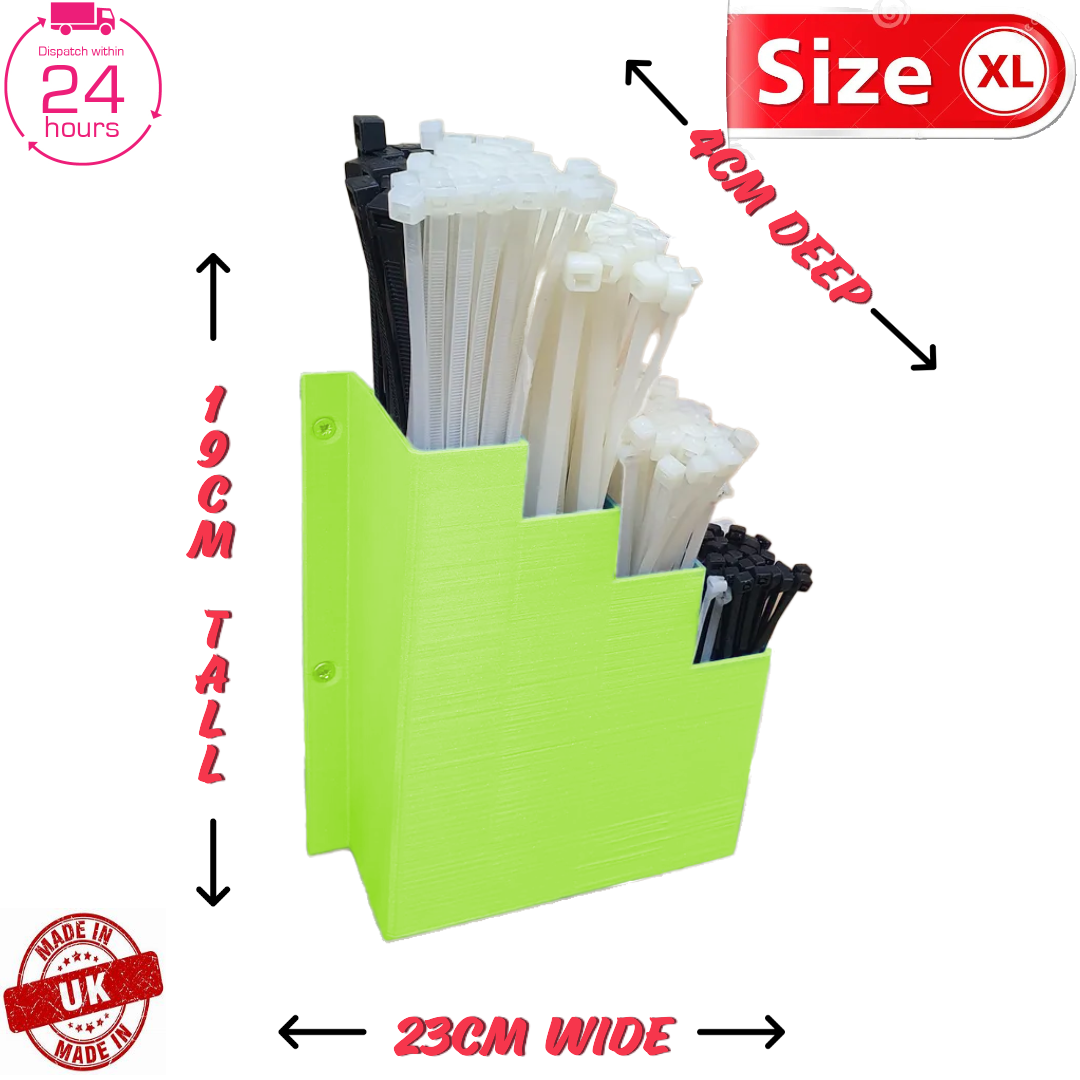 Extra large Cable Tie Holder Zip Storage Rack Wall Mount Organiser Ryobi Green