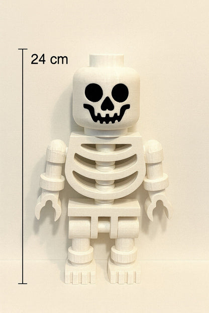 Large LEGO-Inspired Skeleton Figure 10” Tall – Halloween Decor, Display Model