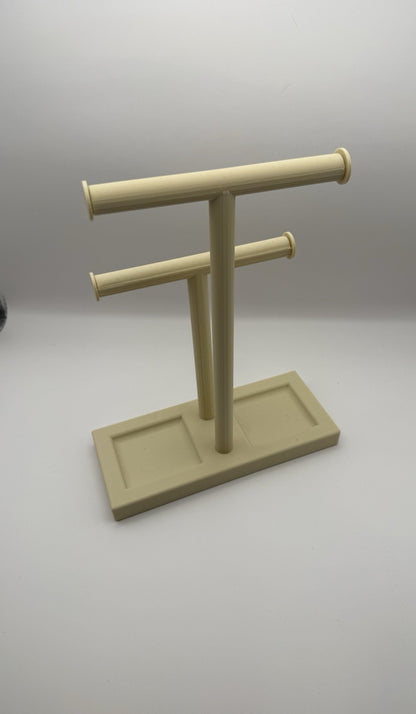 Double T-Bar Jewellery Display Stand Hanging Rack Bracelet Necklace Organiser