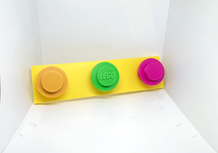 3d Printed Lego inspired Stud Wall Coat Bag Rucksack Hook Hanger Tidy Organiser