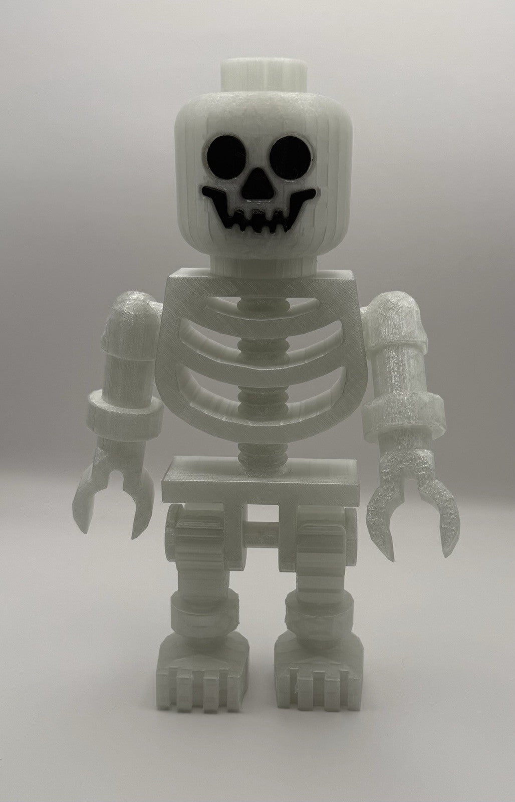 Large LEGO-Inspired Skeleton Glow In The Dark Figure 10” Tall – Halloween Model