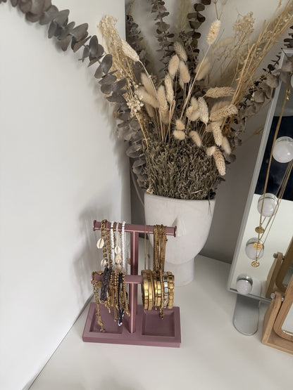 Double T-Bar Jewellery Display Stand Hanging Rack Bracelet Necklace Organiser