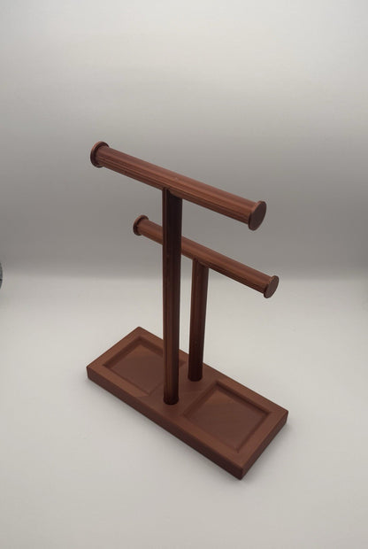 Double T-Bar Jewellery Display Stand Hanging Rack Bracelet Necklace Organiser