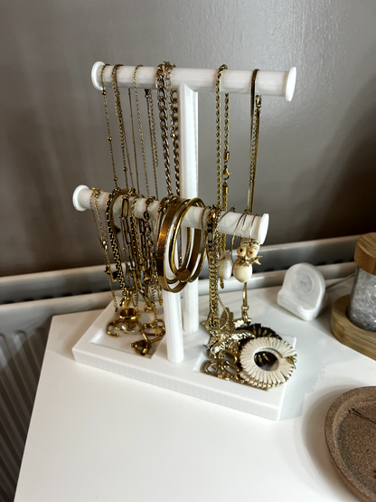 Double T-Bar Jewellery Display Stand Hanging Rack Bracelet Necklace Organiser