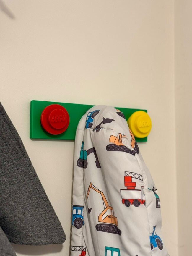 3d Printed Lego inspired Stud Wall Coat Bag Rucksack Hook Hanger Tidy Organiser
