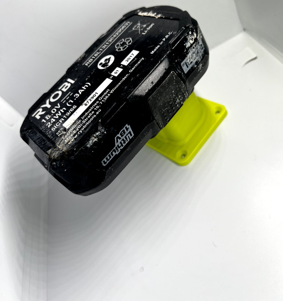 Ryobi One 18v  Battery wall mount organiser storage 2 pack green