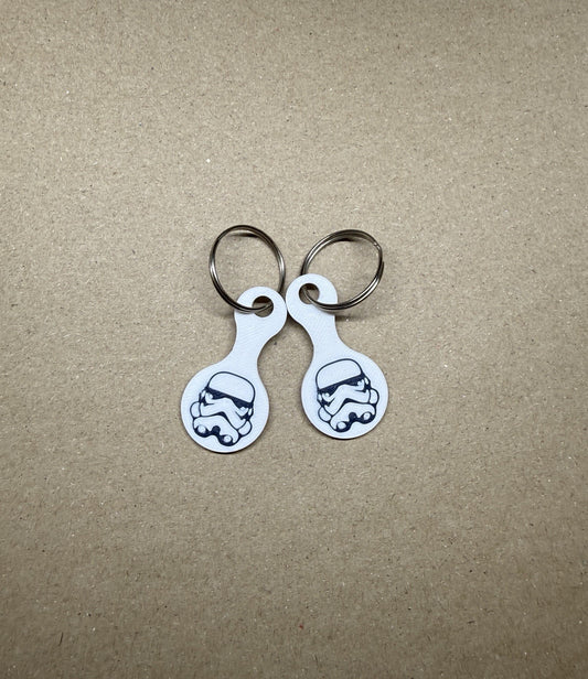 2x Star Wars Themed Stormtrooper Shopping Kart Trolley Tokens Keyring Tag Coin