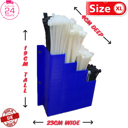 XL Extra Large Blue Cable Tie Holder Zip Tie Storage Rack Wall Mount Organiser