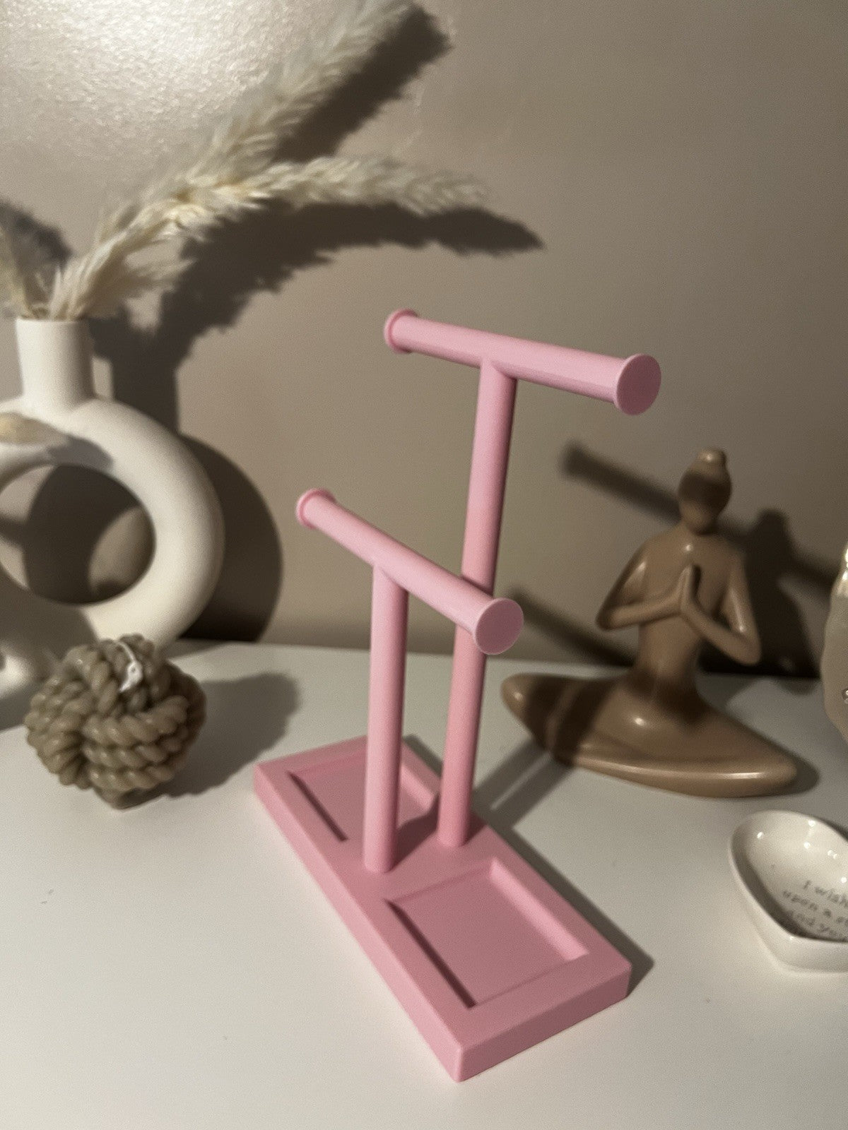 Double T-Bar Jewellery Display Stand Hanging Rack Bracelet Necklace Organiser