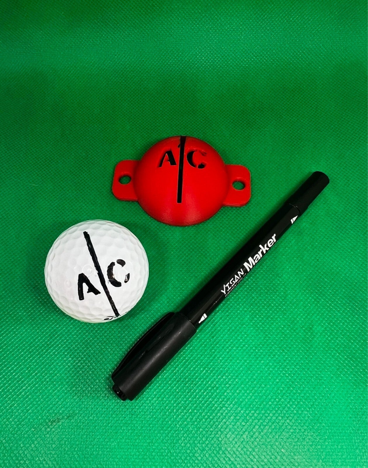 Golf Ball Stencil Line Marker Personalise with your own initials Marker Pen Inc