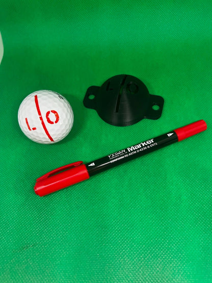 Golf Ball Stencil Line Marker Personalise with your own initials Marker Pen Inc