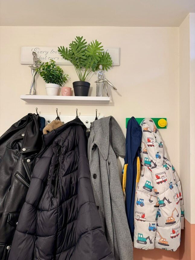 3d Printed Lego inspired Stud Wall Coat Bag Rucksack Hook Hanger Tidy Organiser