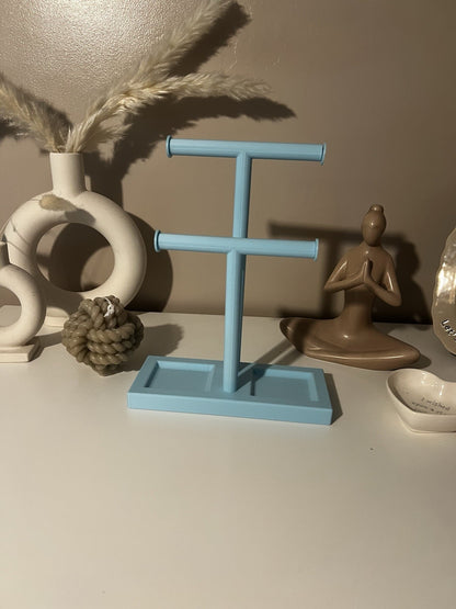 Double T-Bar Jewellery Display Stand Hanging Rack Bracelet Necklace Organiser