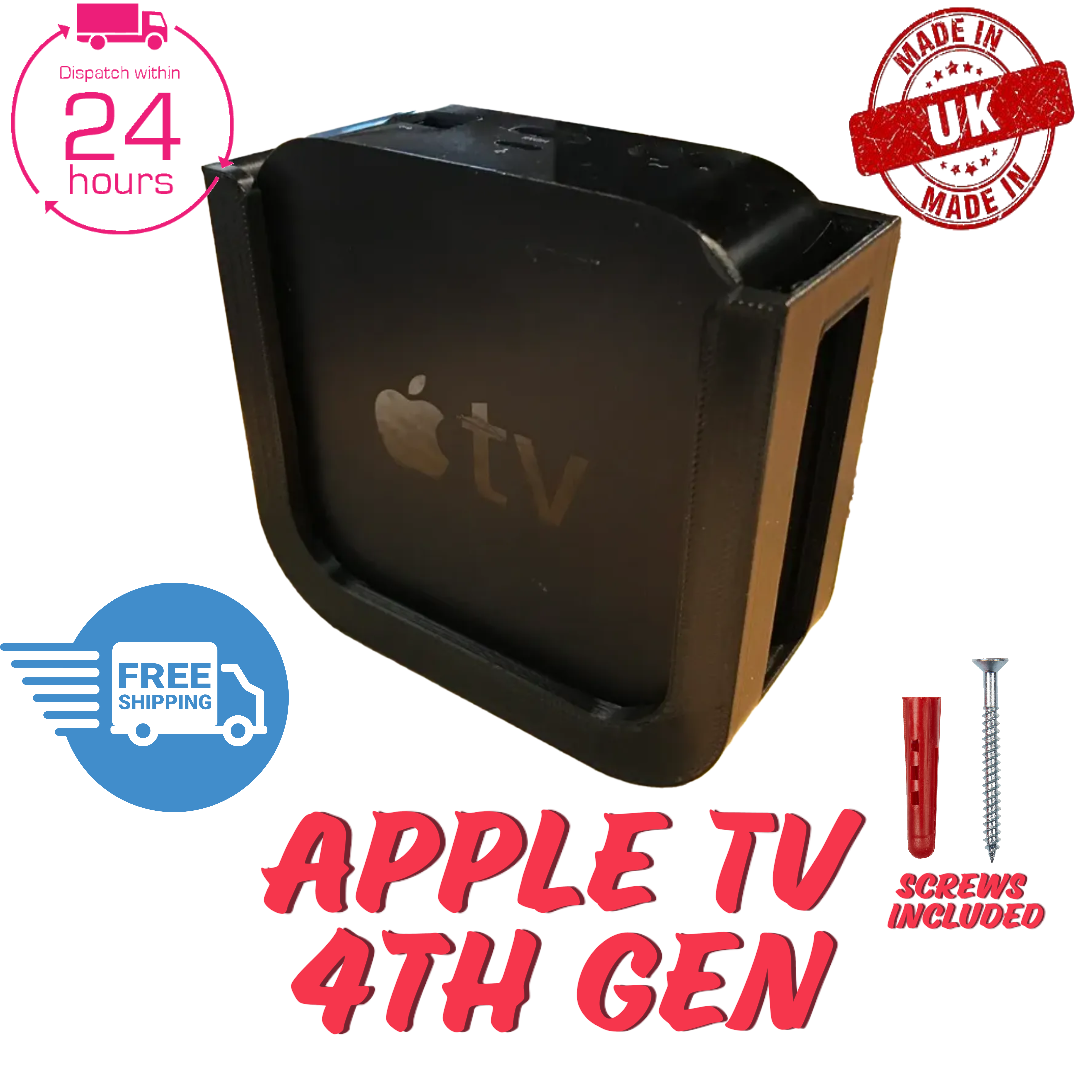 Apple TV 4Th Gen Wall Mount Bracket Holder Clip Organiser Fixing Clip Storage UK