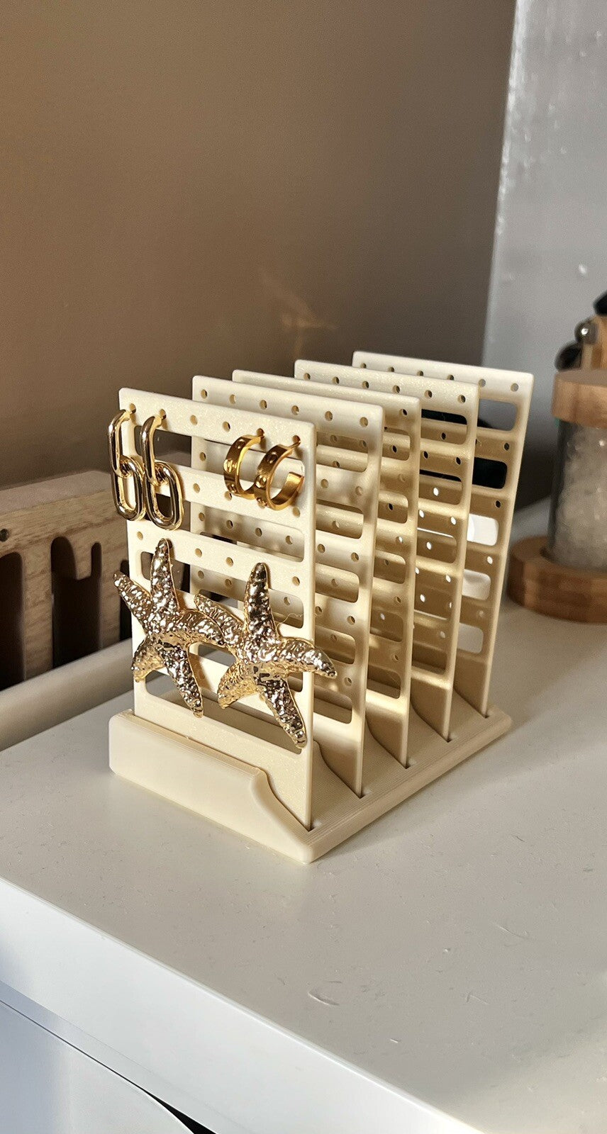 Cream earring display Show Stand Organiser 75 Pairs Any Colour Available