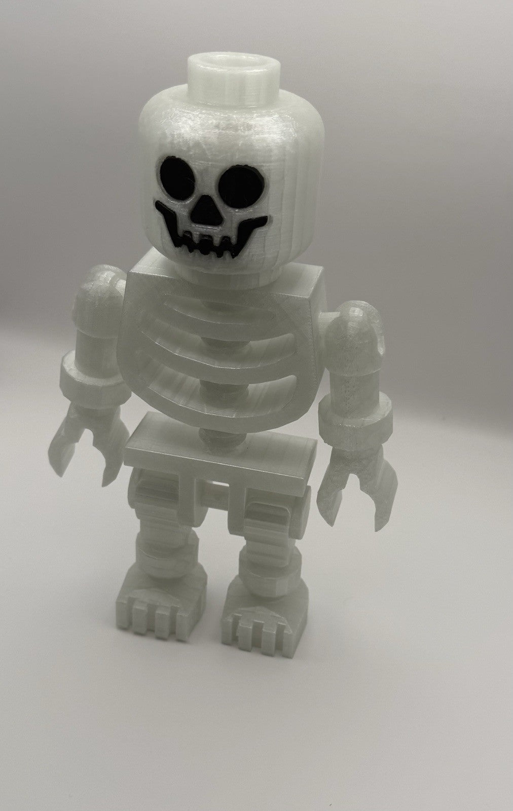 Large LEGO-Inspired Skeleton Glow In The Dark Figure 10” Tall – Halloween Model