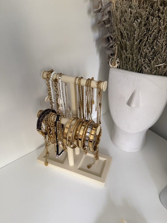 Double T-Bar Jewellery Display Stand Hanging Rack Bracelet Necklace Organiser