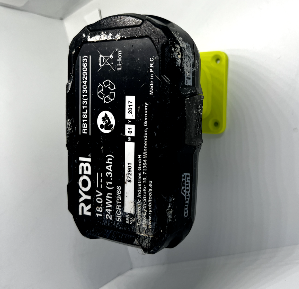 Ryobi One 18v  Battery wall mount organiser storage 2 pack green