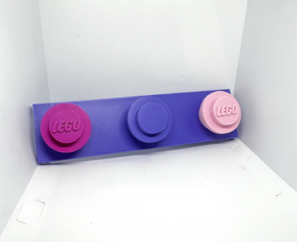 3d Printed Lego inspired Stud Wall Coat Bag Rucksack Hook Hanger Tidy Organiser