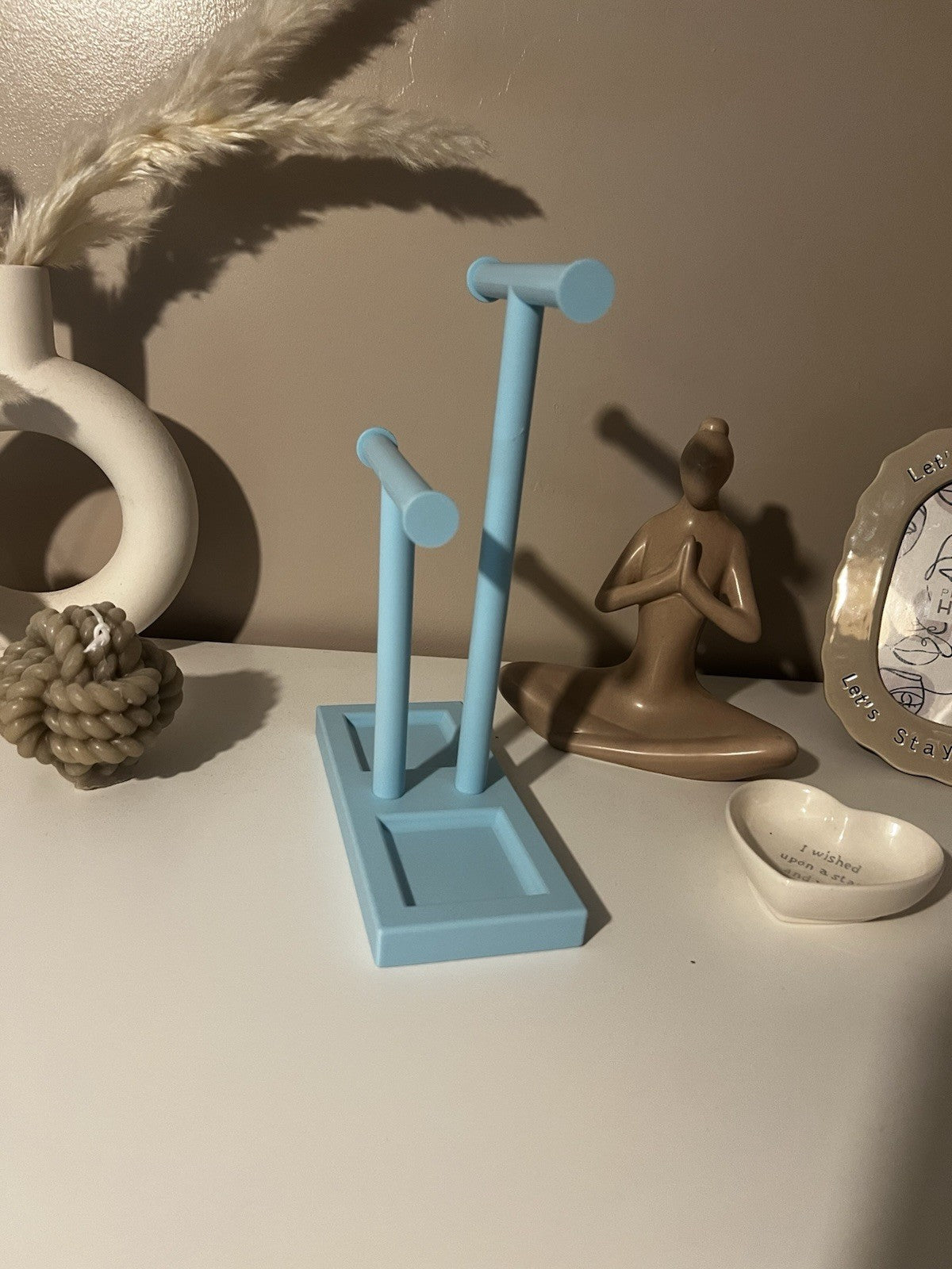 Double T-Bar Jewellery Display Stand Hanging Rack Bracelet Necklace Organiser