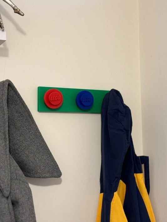 3d Printed Lego inspired Stud Wall Coat Bag Rucksack Hook Hanger Tidy Organiser