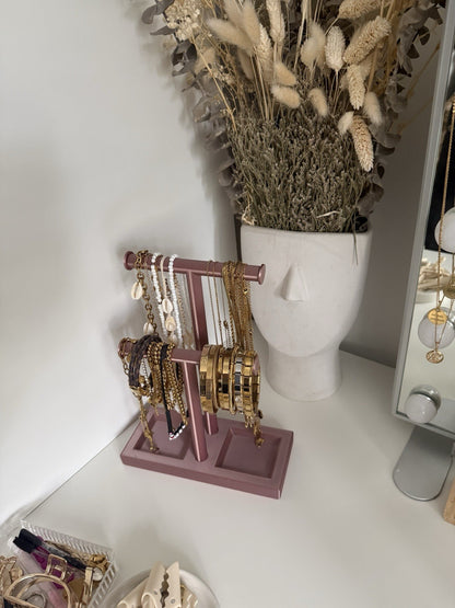 Double T-Bar Jewellery Display Stand Hanging Rack Bracelet Necklace Organiser