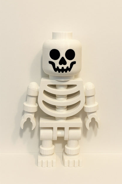 Large LEGO-Inspired Skeleton Figure 10” Tall – Halloween Decor, Display Model
