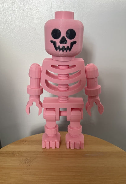 Large LEGO-Inspired Skeleton Figure 10” Tall – Halloween Decor, Display Model