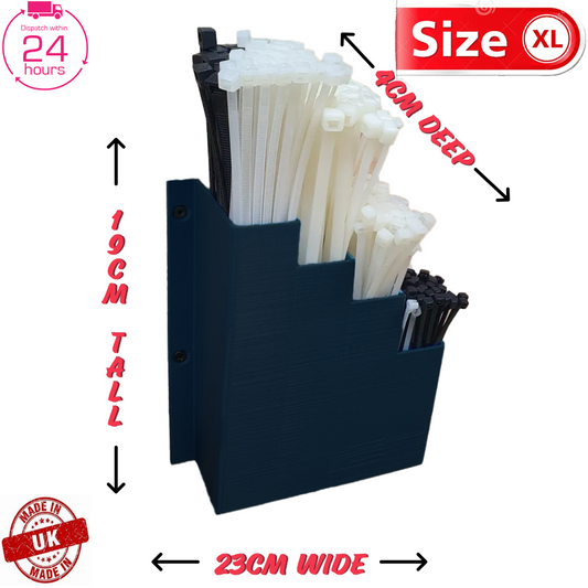 XL Extra Large Black Cable Tie Holder Zip Tie Storage Rack Wall Mount Organiser