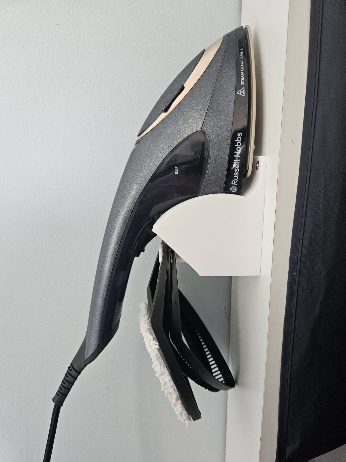 Wall mount bracket for Russell Hobbs Steam Genie 2 in 1 iron clothers steamer