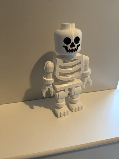 Large LEGO-Inspired Skeleton Figure 10” Tall – Halloween Decor, Display Model