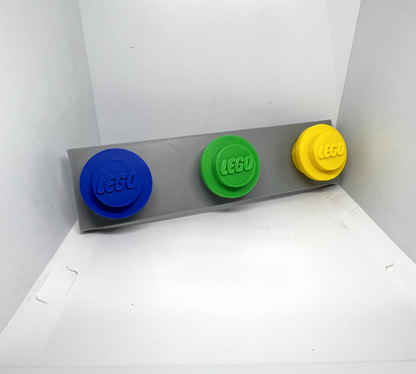 3d Printed Lego inspired Stud Wall Coat Bag Rucksack Hook Hanger Tidy Organiser