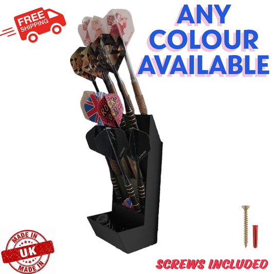Wall Mounted Darts Holder Display Storage Caddy 12 darts ANY COLOUR uk