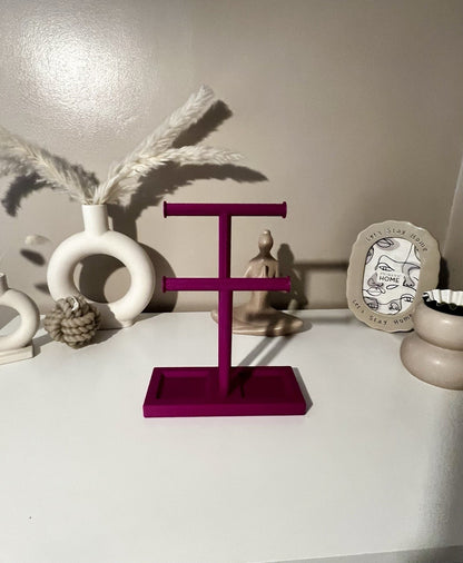 Double T-Bar Jewellery Display Stand Hanging Rack Bracelet Necklace Organiser