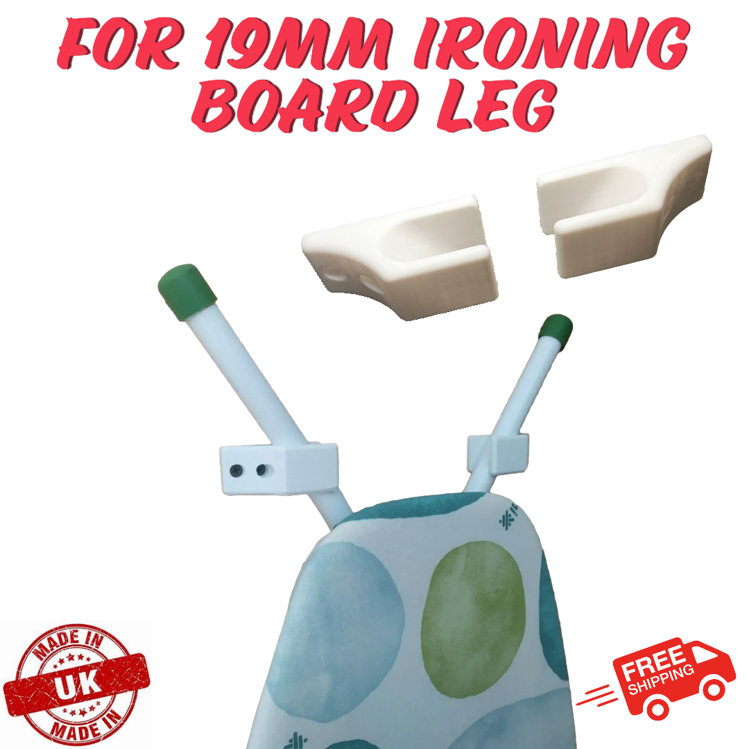 Ironing Board Holder Hanger Door Cupboard Wall Mount Storage Rack White Hook UK