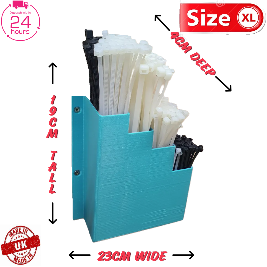 XL Extra Large Makita Light Blue Cable Tie Holder Zip Storage Rack Wall Mount
