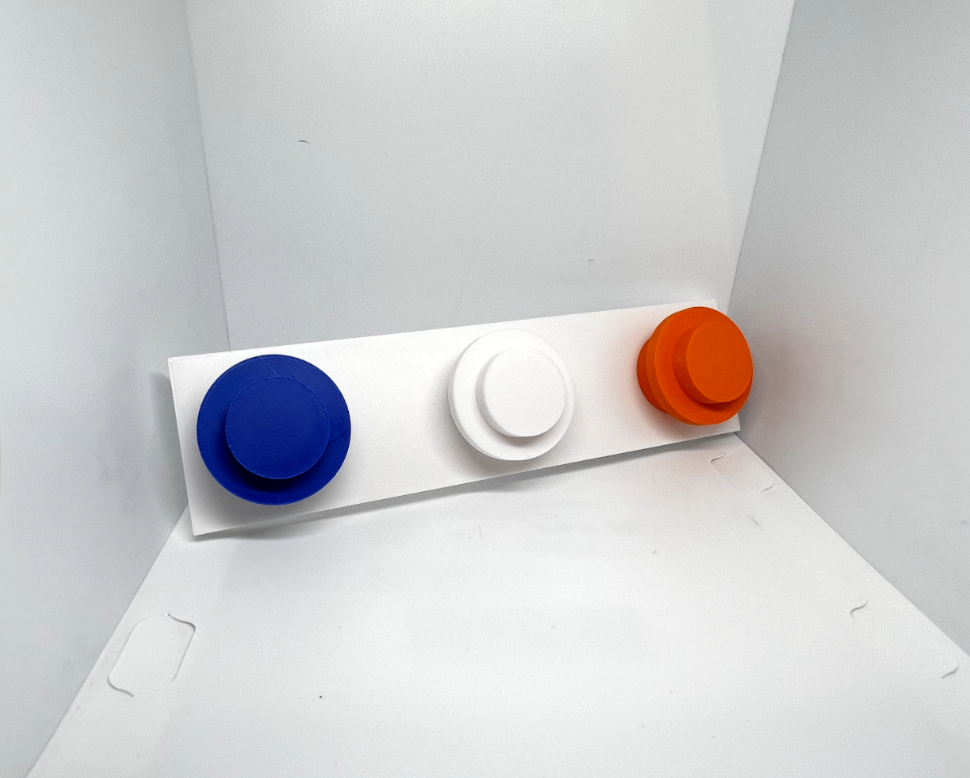 3d Printed Lego inspired Stud Wall Coat Bag Rucksack Hook Hanger Tidy Organiser