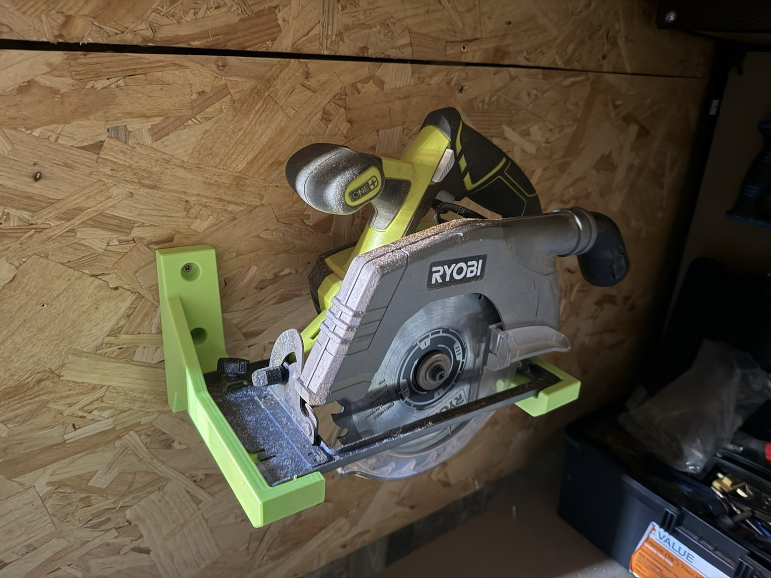 Ryobi R18CS-0 OnePlus Cordless circular saw mounting bracket wall holder mount